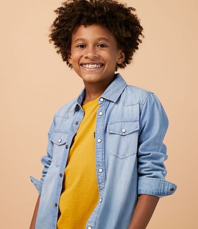 Camisa Infantil en Jeans con Bolsillos Delanteros - Talle 5 a 14 años 6