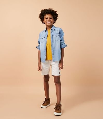 Camisa Infantil en Jeans con Bolsillos Delanteros - Talle 5 a 14 años 8