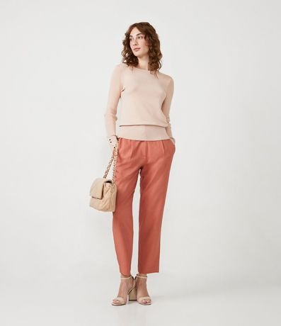 Suéter Alargado en Punto con Cuello Barco 2