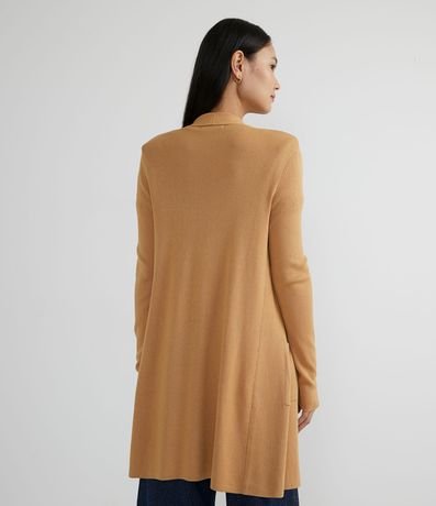 Cardigan Alargado Básico de Punto con Bolsillos 2