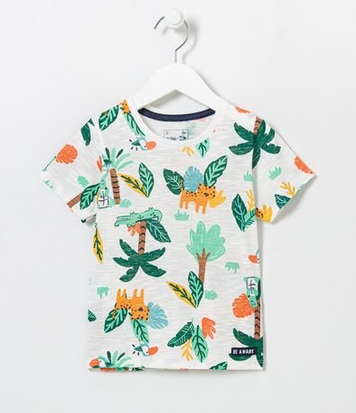 Camiseta Infantil Estampado Tropical de Animalitos y Bosque - Tam 1 a 5 años 1