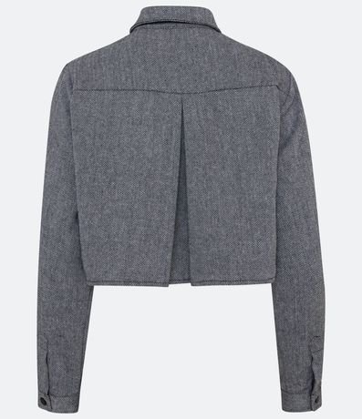 Camisa Cropped Manga Larga con Estampado en Padronaje de Espina de Pescado 6