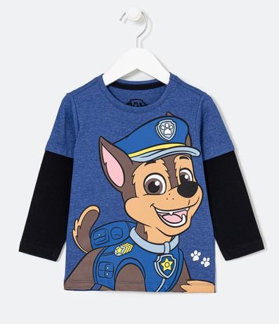 Camiseta Infantil Estampado Chase Patrulla Canina - Tam 1 a 5 años 1