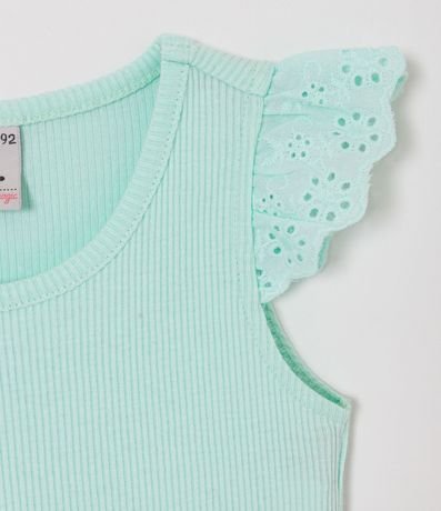 Blusa Infantil Musculosa con Volados en Broderi - Talle 1 a 5 años 3