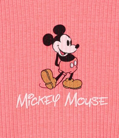 Blusa Infantil Cropped Neón Acanalada con Estampado de Mickey - Talle 5 a 14 años 3