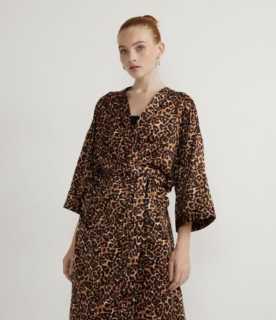 Kimono Alargado con Estampado Animal Print Jaguar 5