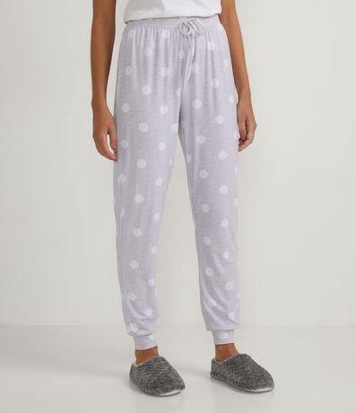 Pantalón de Pijama con Estampado Lunares y Tacto Suave 1