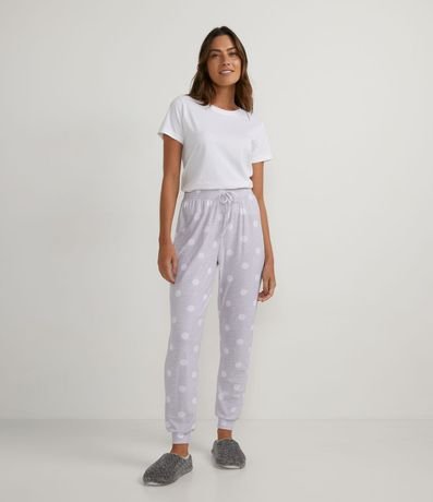 Pantalón de Pijama con Estampado Lunares y Tacto Suave 4