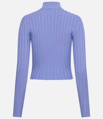 Blusa de Punto Acanalado con Cuello Alto y Manga Larga 5