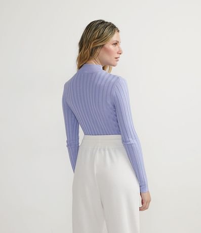 Blusa de Punto Acanalado con Cuello Alto y Manga Larga 2