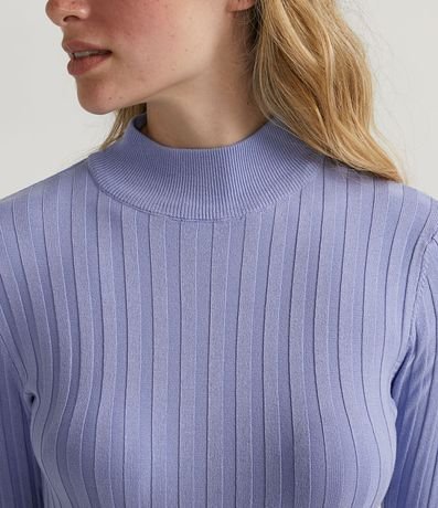 Blusa de Punto Acanalado con Cuello Alto y Manga Larga 3