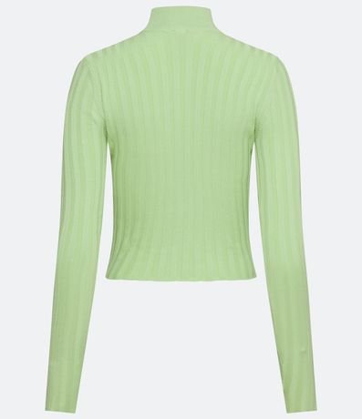 Blusa de Punto Acanalado con Cuello Alto y Manga Larga 5