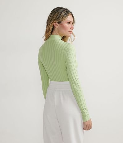 Blusa de Punto Acanalado con Cuello Alto y Manga Larga 2