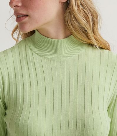 Blusa de Punto Acanalado con Cuello Alto y Manga Larga 3