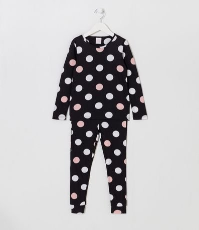 Pijama Largo Infantil con Estampado Lunares - Talle 5 a 14 años 1