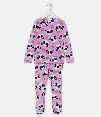 Pijama Largo Infantil con Estampado de Pandas - Talle 4 a 14 años 1