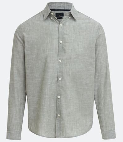 Camisa Slim en Algodón Manga Larga con Fondo Mezcla 6