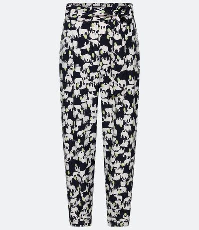 Pantalón Fluido en Crepé con Estampado de Elefantes 6