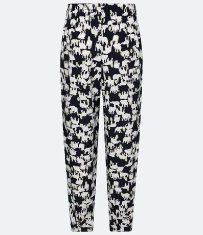 Pantalón Fluido en Crepé con Estampado de Elefantes 7