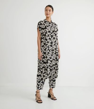 Pantalón Fluido en Crepé con Estampado de Elefantes 4