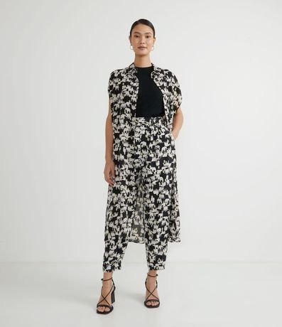 Pantalón Fluido en Crepé con Estampado de Elefantes 5