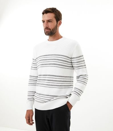 Suéter Comfort de Punto Texturizado con Rayas 1