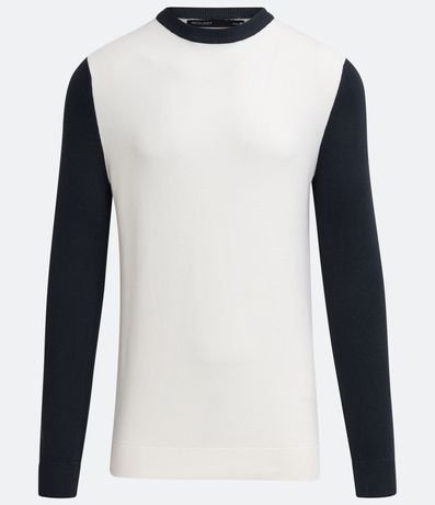 Buzo Suéter de Punto con Cuello y Mangas Contrastantes 5