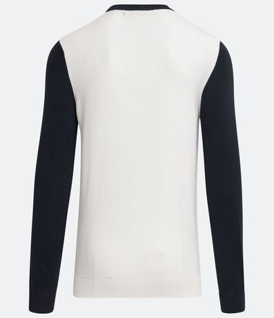 Buzo Suéter de Punto con Cuello y Mangas Contrastantes 6