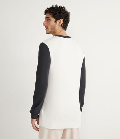 Buzo Suéter de Punto con Cuello y Mangas Contrastantes 2