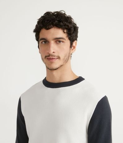 Buzo Suéter de Punto con Cuello y Mangas Contrastantes 3