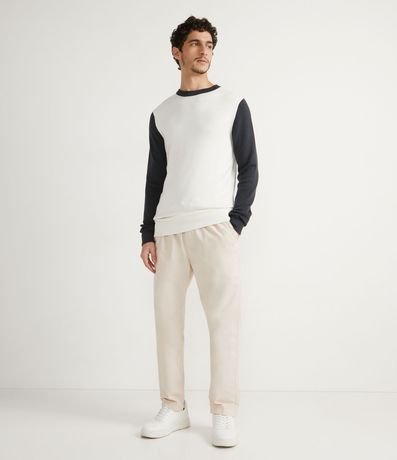 Buzo Suéter de Punto con Cuello y Mangas Contrastantes 4