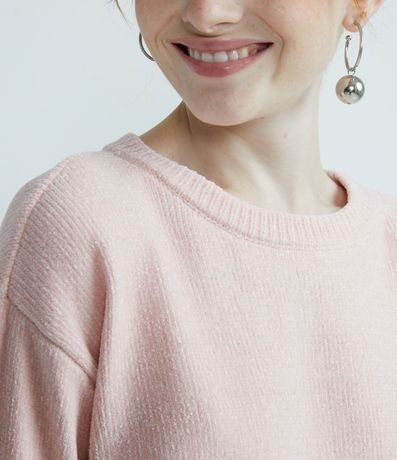 Blusa en Punto Chenille con Detalles Acanelados 3