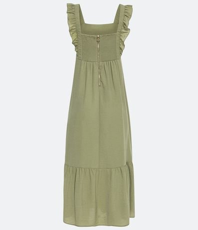 Vestido Largo Liso Sin Mangas con Volados 6