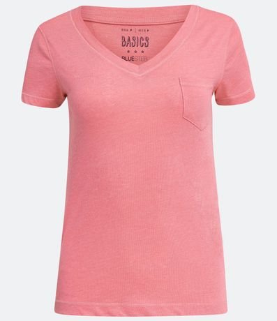 Blusa Básica en Algodón con Pequeño Bolsillo Delantero 5