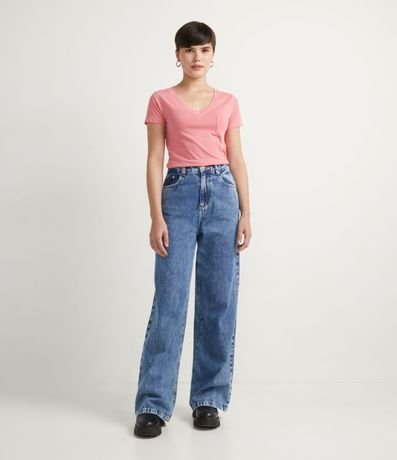 Blusa Básica en Algodón con Pequeño Bolsillo Delantero 4