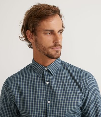 Camisa Slim Manga Larga con Estampado de Cuadros 3