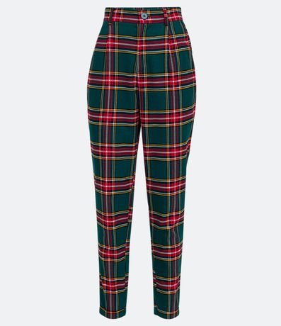 Pantalón Sastrería en Viscosa con Estampado de Cuadros Vichy 6