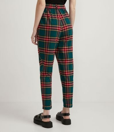 Pantalón Sastrería en Viscosa con Estampado de Cuadros Vichy 2