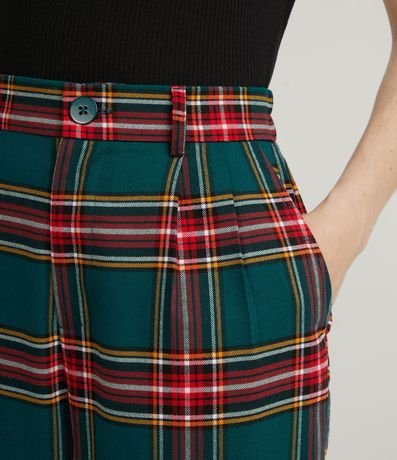 Pantalón Sastrería en Viscosa con Estampado de Cuadros Vichy 3