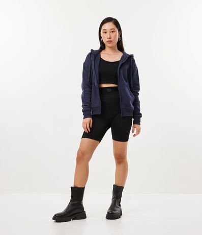 Buzo en Algodón con Capucha y Abertura Frontal con Cremallera 2