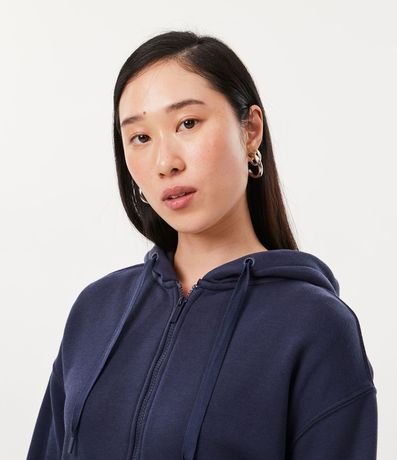 Buzo en Algodón con Capucha y Abertura Frontal con Cremallera 4