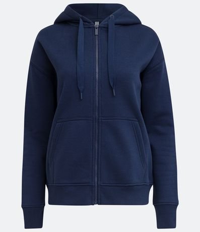 Buzo en Algodón con Capucha y Abertura Frontal con Cremallera 7