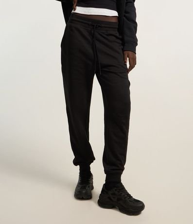 Pantalón Jogger en Algodón con Cintura Elástica y Cordón 1