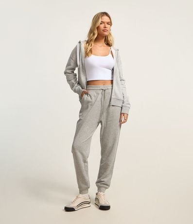 Pantalón Jogger en Algodón con Cintura Elástica y Cordón