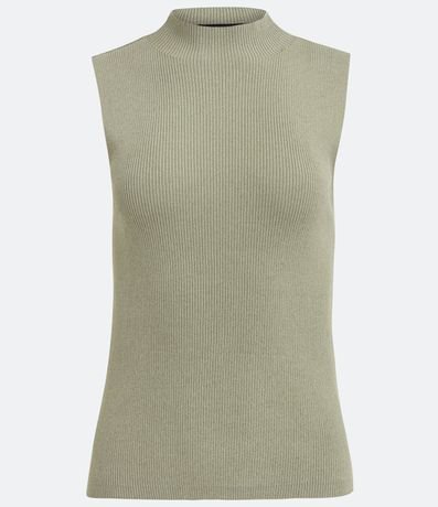 Blusa Musculosa Básica de Punto con Cuello Alto 8