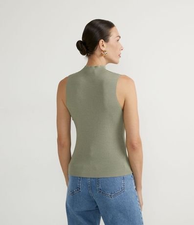 Blusa Musculosa Básica de Punto con Cuello Alto 2