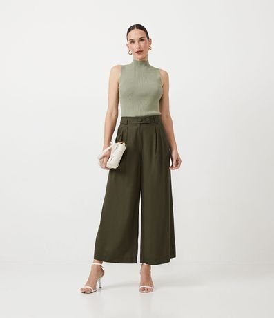 Blusa Musculosa Básica de Punto con Cuello Alto 4