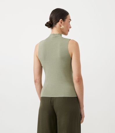 Blusa Musculosa Básica de Punto con Cuello Alto 6