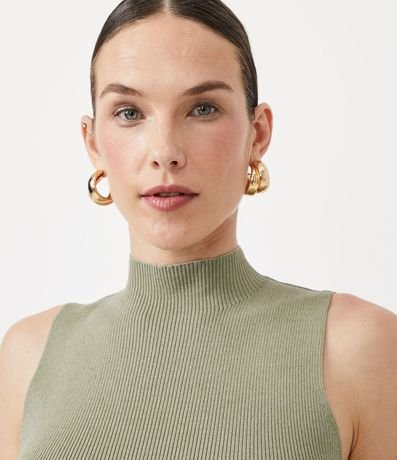 Blusa Musculosa Básica de Punto con Cuello Alto 7