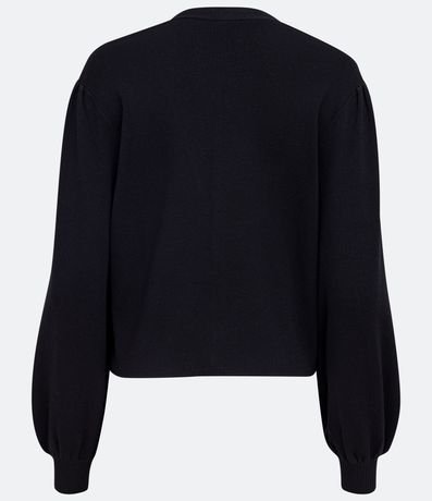 Chaqueta Corta de Punto con Manga Abullonada y Botones Forrados 6